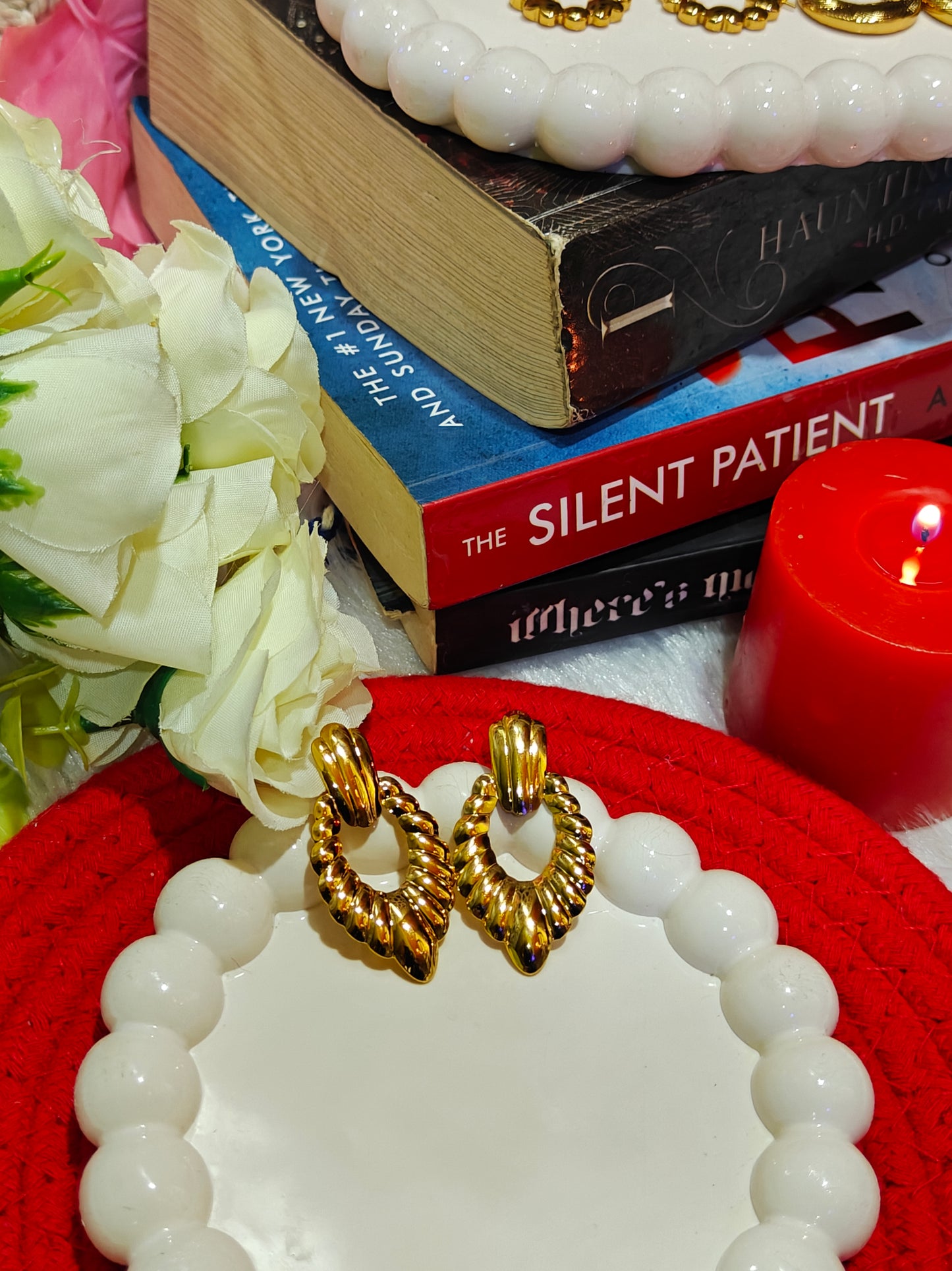 Twisted Gold-Tone Drop Earrings – Elegant Anti-Tarnish