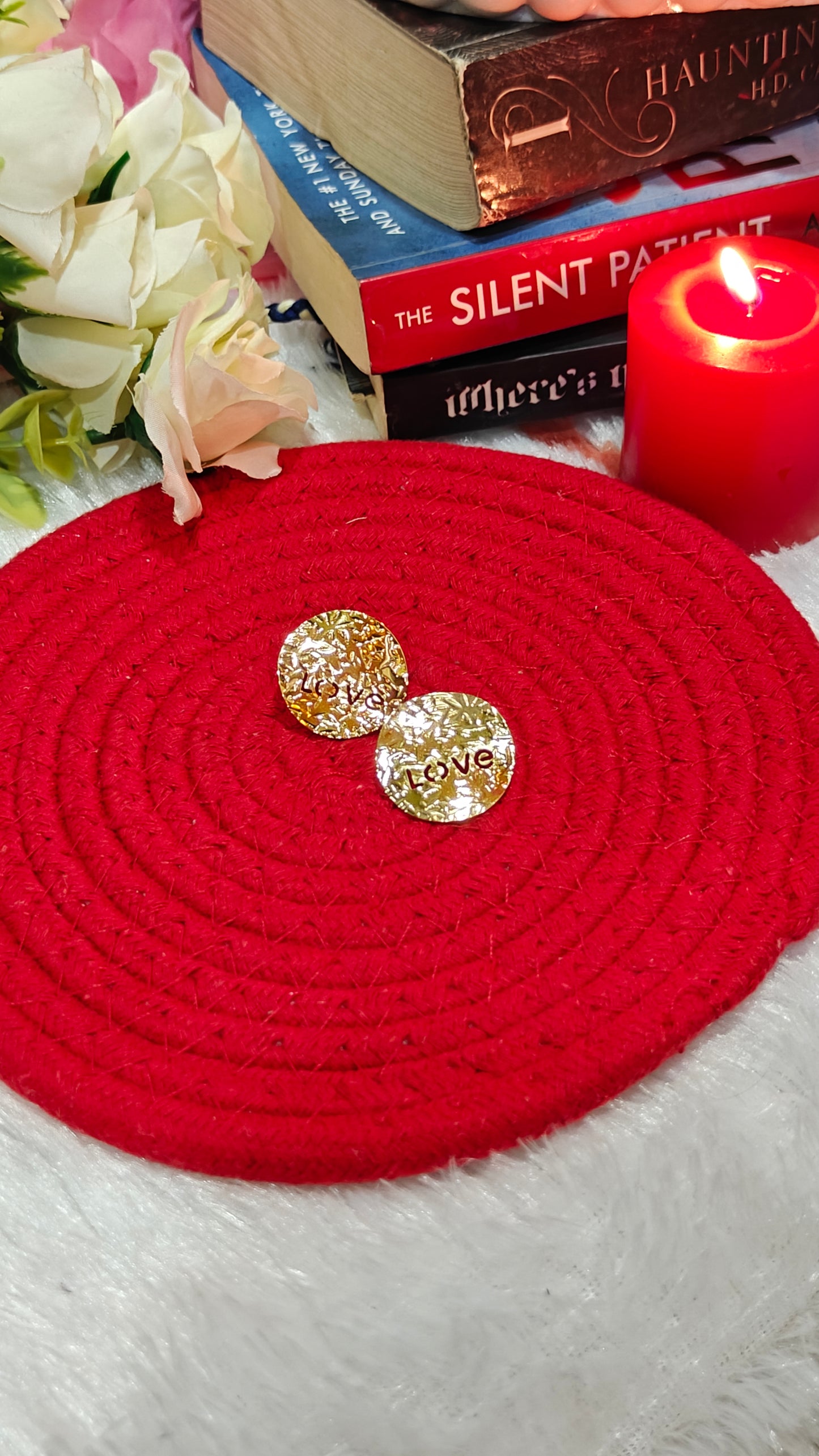 "Unapologetically Love: Textured Gold Statement Studs" at Dilverse