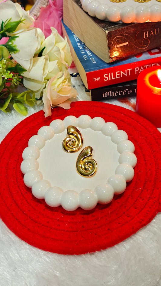 "Golden Whispers: Spirals of Elegance Stud Earrings" at Dilverse