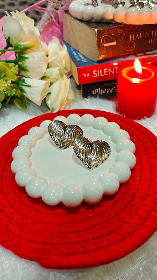 "Heartfelt Radiance: The Timeless Silver Love Earrings That Speak Your Soul" 💖
