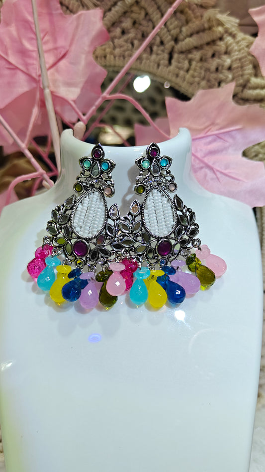 Vibrant Whispers: The Festive Multicolor Elegance Earrings” 🌈 at Dilverse