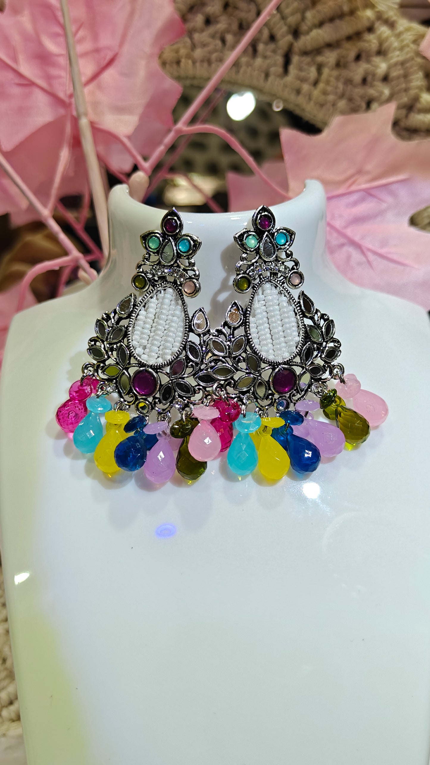 Vibrant Whispers: The Festive Multicolor Elegance Earrings” 🌈 at Dilverse