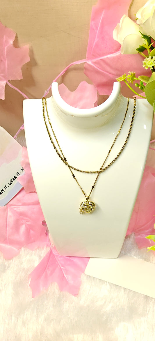 Golden Grace Layered Necklace by Dilverse