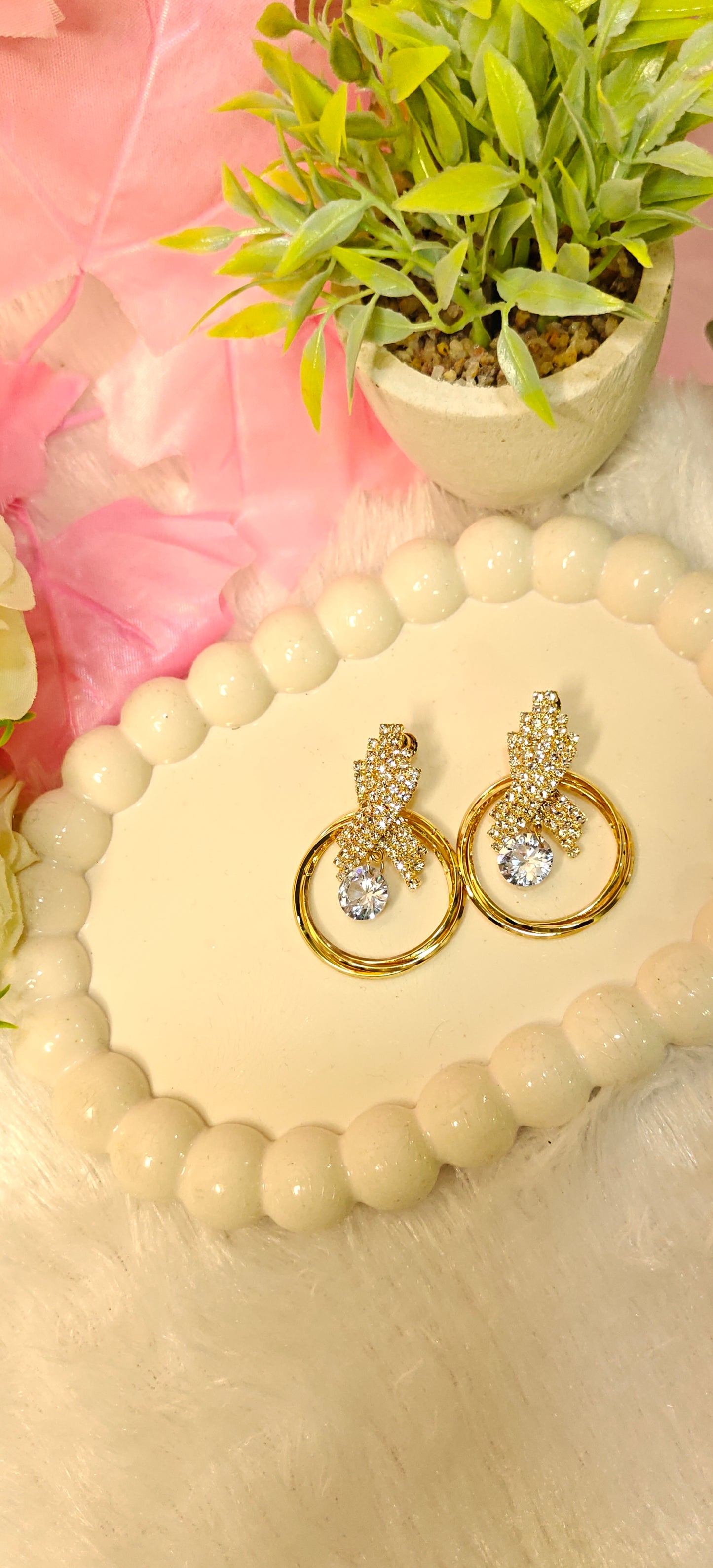 Dazzling Elegance - Crystal Hoop Earrings at Dilverse