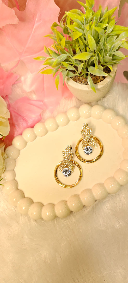 Dazzling Elegance - Crystal Hoop Earrings at Dilverse
