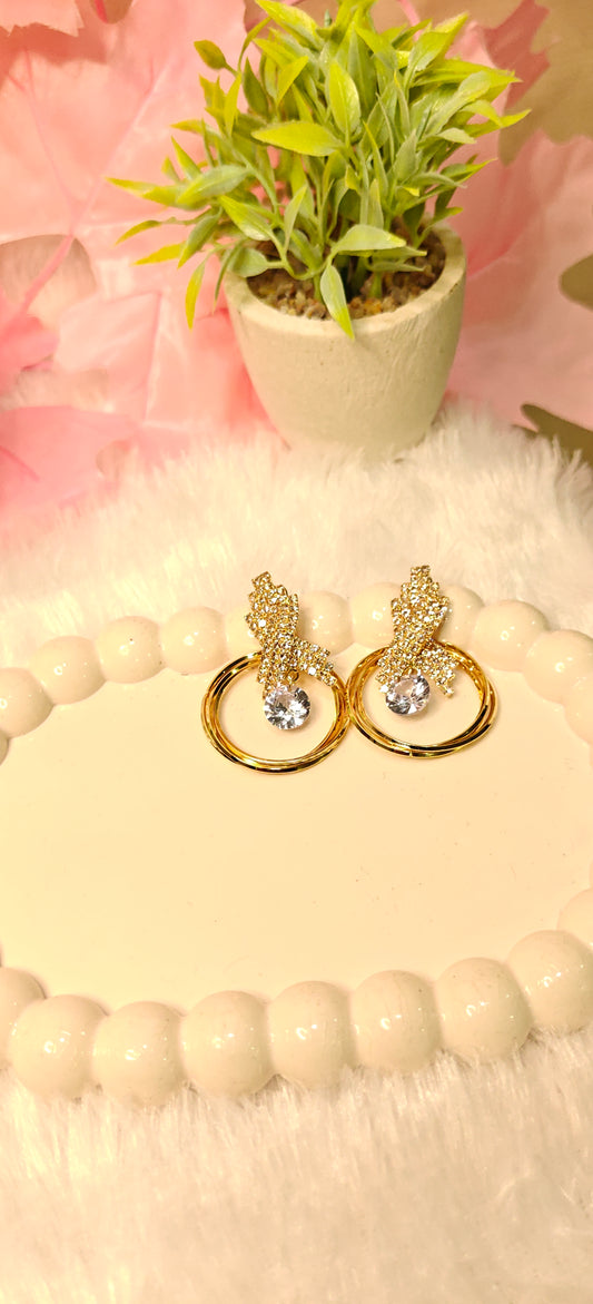 Dazzling Elegance - Crystal Hoop Earrings at Dilverse