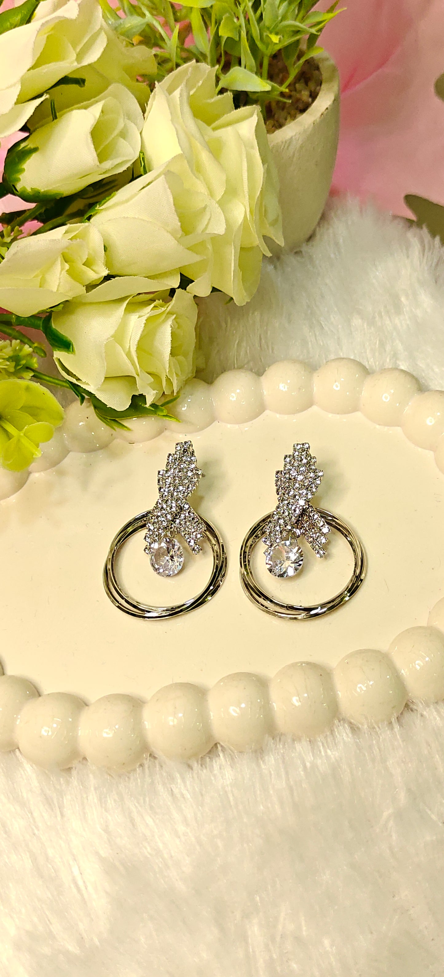 Dazzling Elegance - Crystal Hoop Earrings at Dilverse