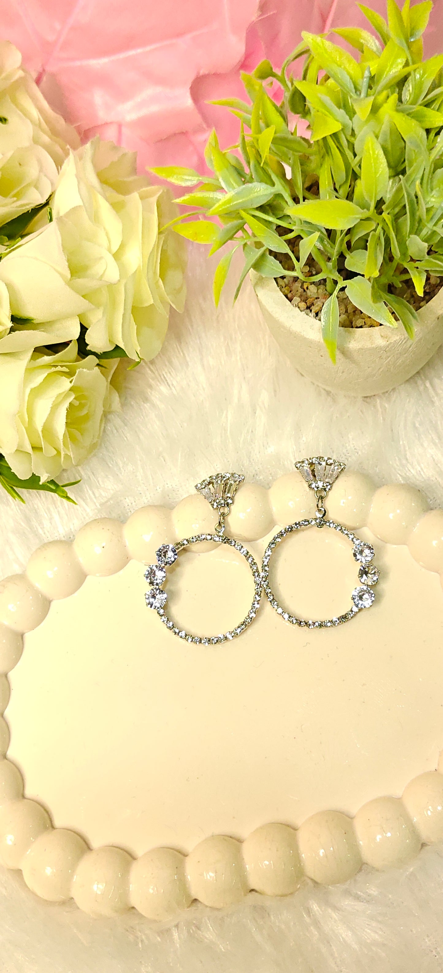 Luxe Sparkle Hoop Earrings with Crystal Accents at Dilverse