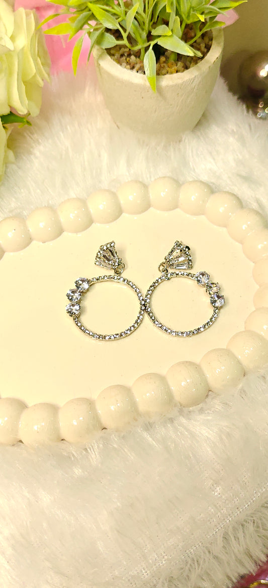 Luxe Sparkle Hoop Earrings with Crystal Accents at Dilverse