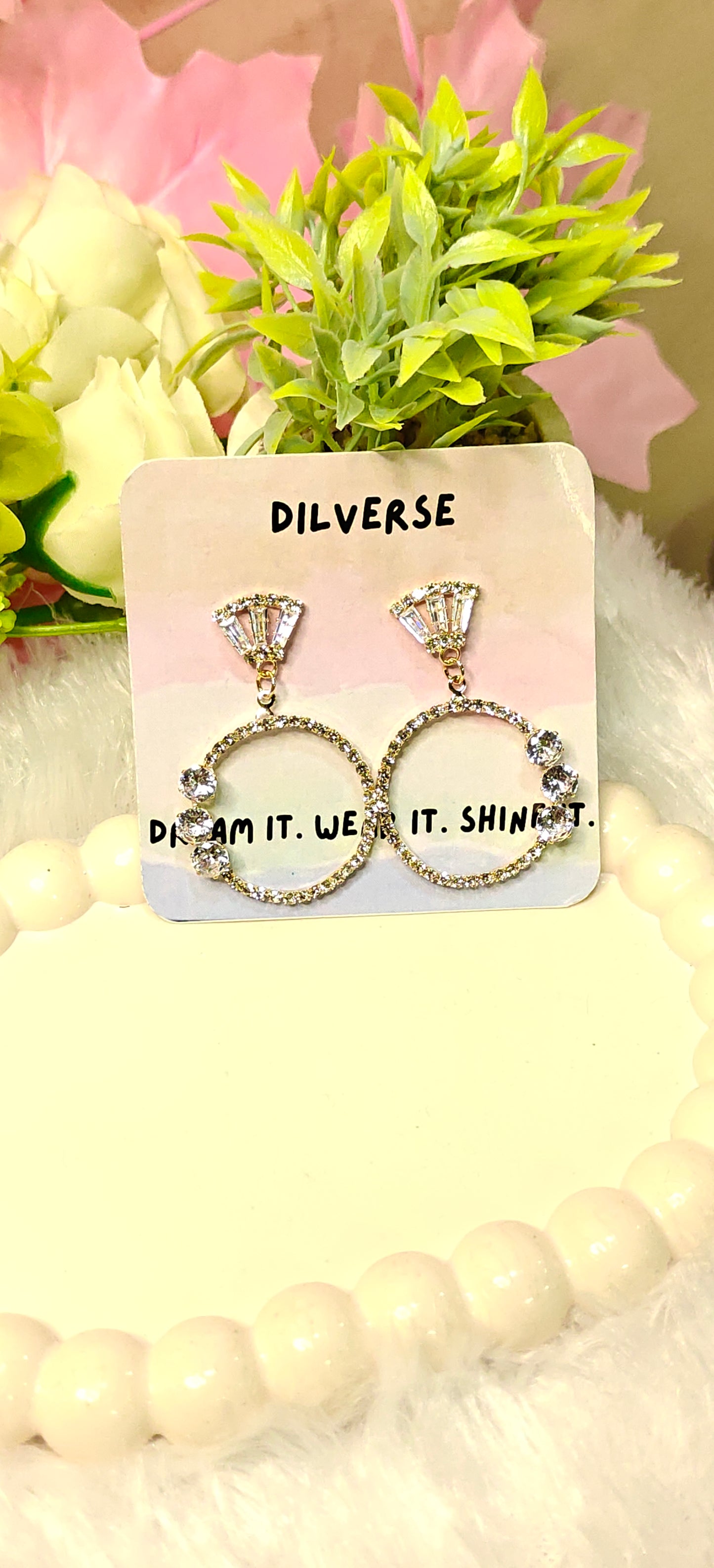 Luxe Sparkle Hoop Earrings with Crystal Accents at Dilverse