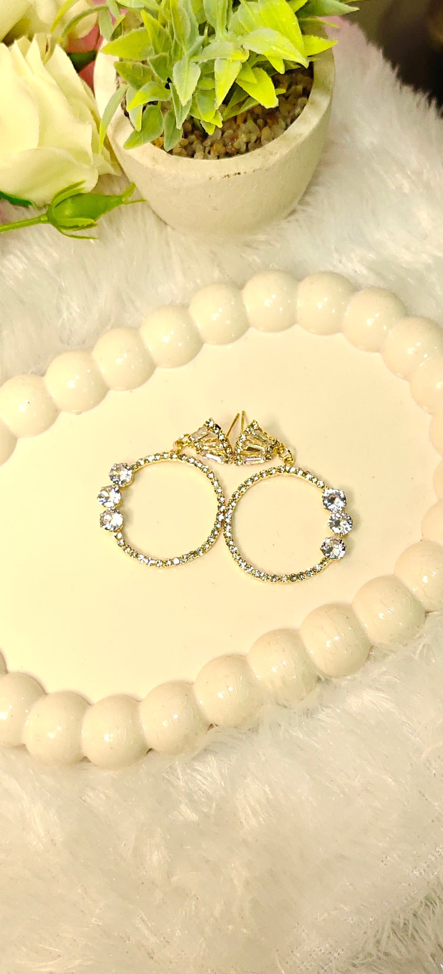 Luxe Sparkle Hoop Earrings with Crystal Accents at Dilverse