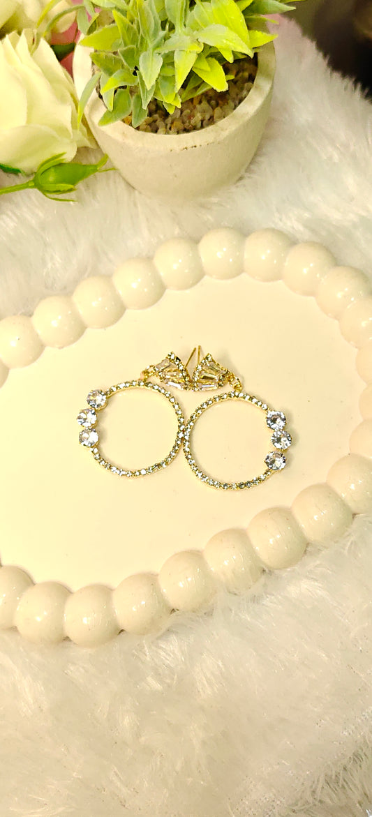 Luxe Sparkle Hoop Earrings with Crystal Accents at Dilverse