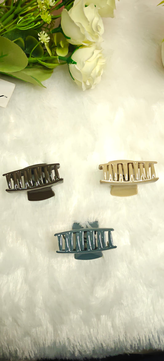Minimalist Rectangle Hair Claw Clips – Set of 3
