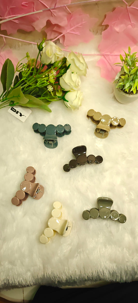 Pastel Color Circle Hair Claw Clips( set of 6 )