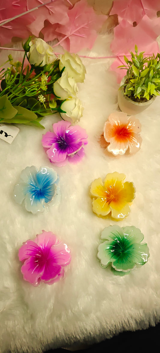 "Chic Floral Print Hair Claw Clip – Elegant Hold for All Hair Types"set of 3