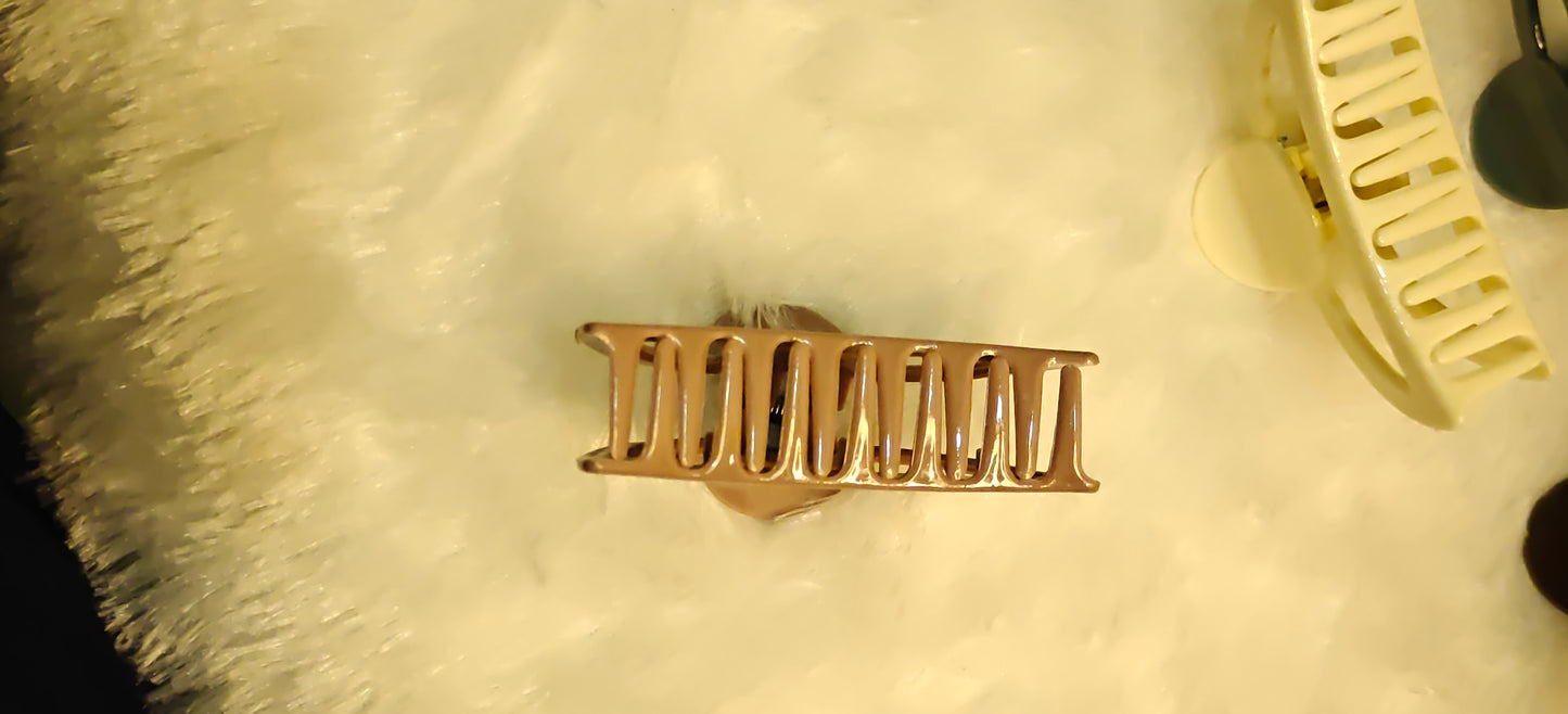 Matte Finish Geometric Hair Claw Clips – Set of 6 Neutral Colors