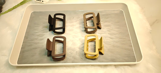 Matte Rectangle Hair Claw Clips – Set of 4 Neutral Colors