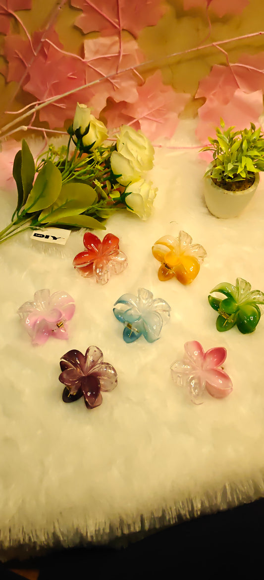 Colorful Flower-Shaped Hair Claw Clips – Set of 6