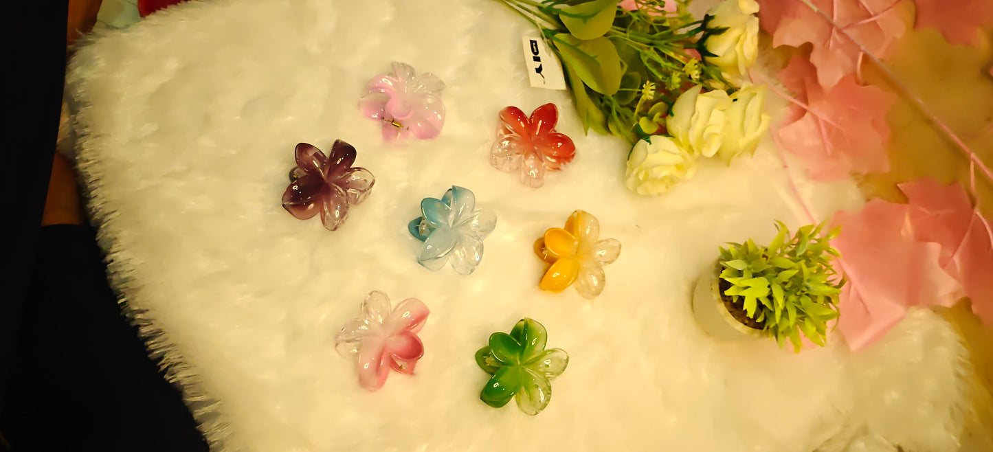 Colorful Flower-Shaped Hair Claw Clips – Set of 6
