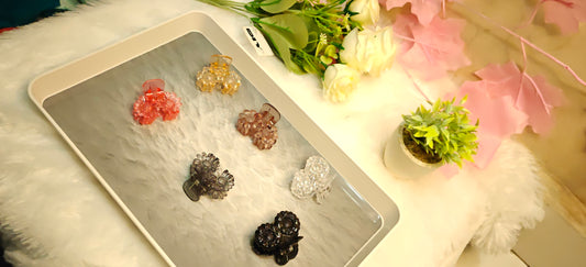 Elegant Flower-Shaped Hair Claw Clips – Set of 6 Multicolor Acrylic Hair Accessories