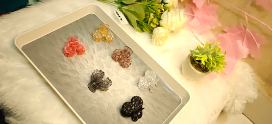 Elegant Flower-Shaped Hair Claw Clips – Set of 6 Multicolor Acrylic Hair Accessories