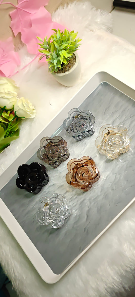 Set of 6 "Chic Floral Hair Clips Set - Elegant Accessories for Every Occasion"