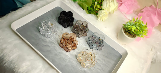 Set of 6 "Chic Floral Hair Clips Set - Elegant Accessories for Every Occasion"
