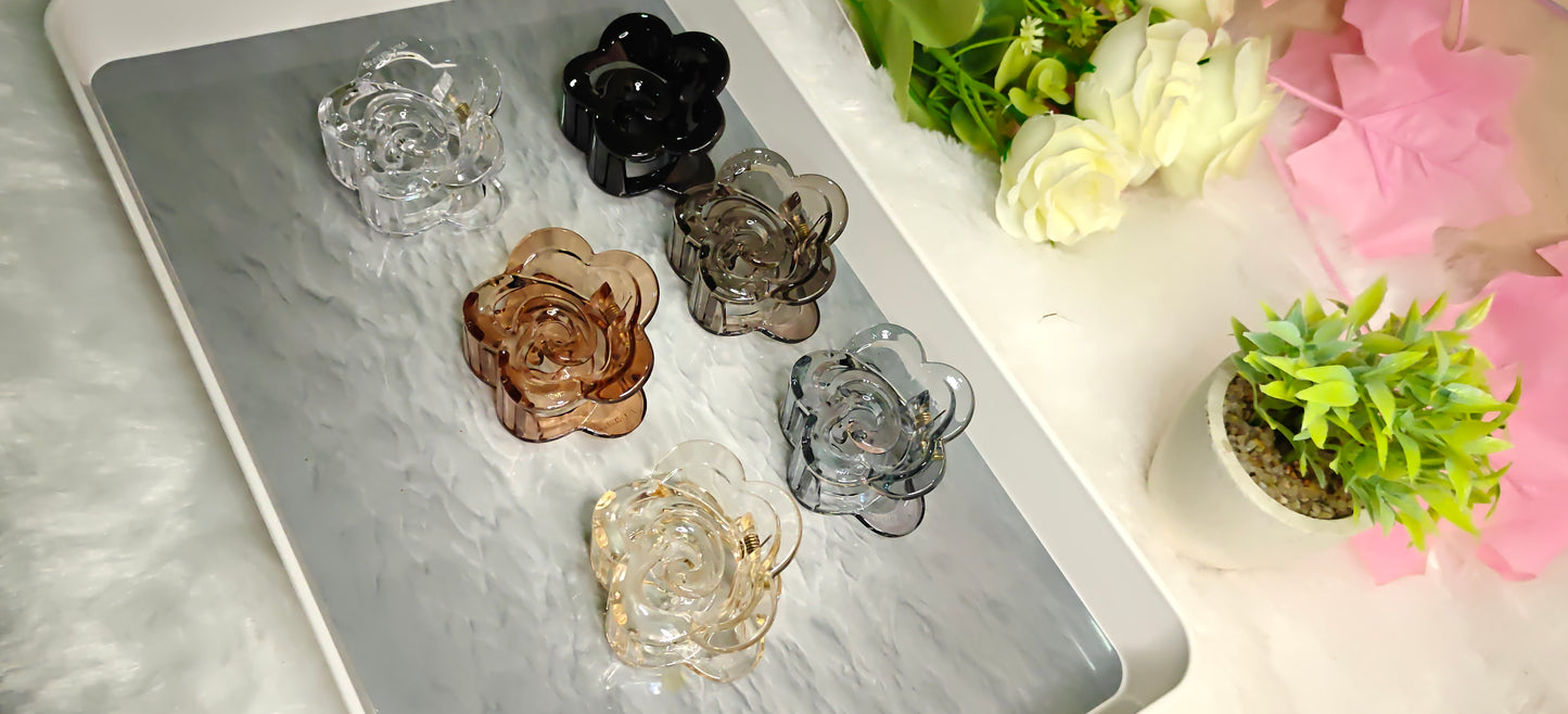 Set of 6 "Chic Floral Hair Clips Set - Elegant Accessories for Every Occasion"