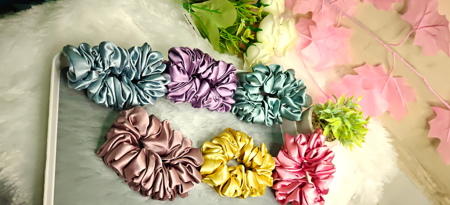 Luxe Satin Scrunchie Set of 6