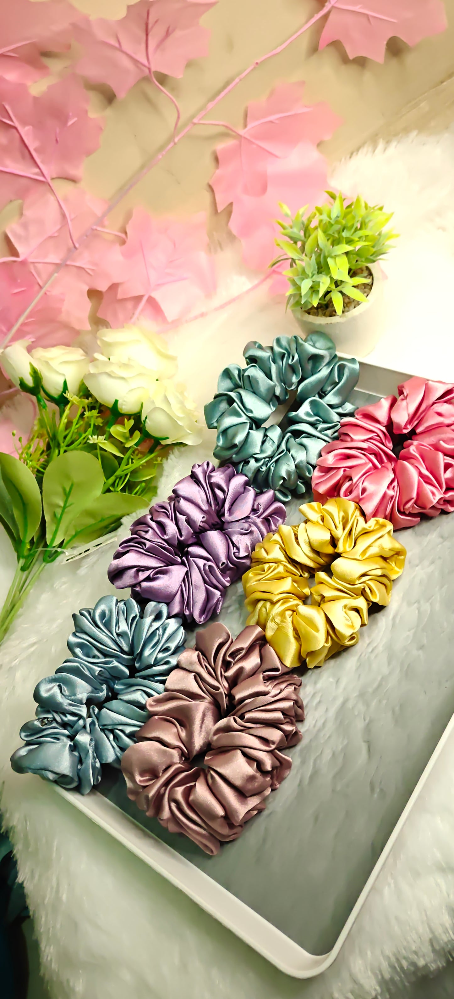 Luxe Satin Scrunchie Set of 6