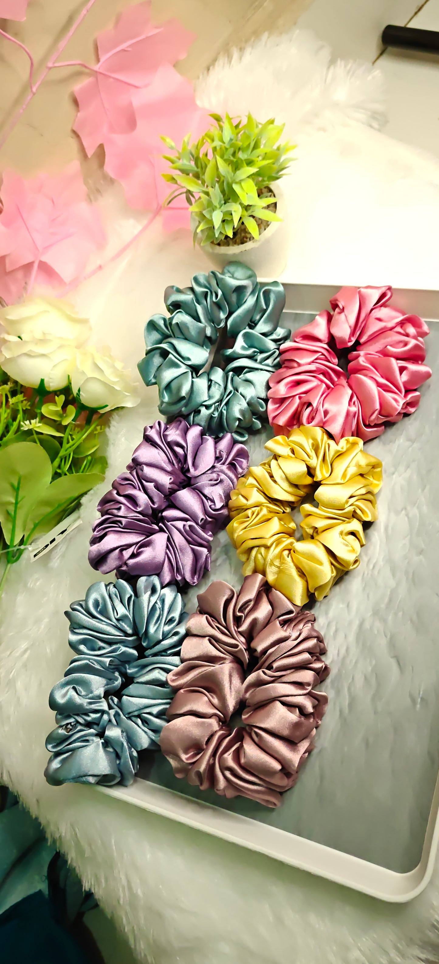 Luxe Satin Scrunchie Set of 6