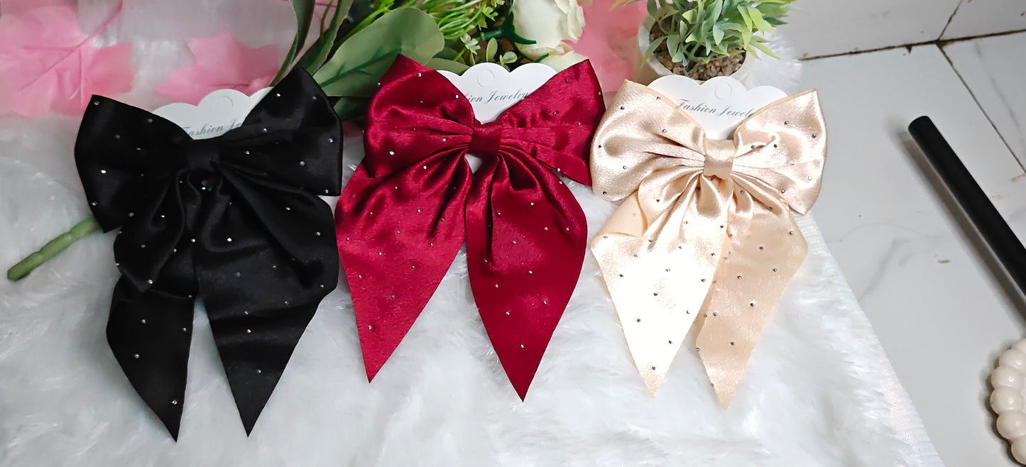 Silky Luxe Bow scrunchies set of 3