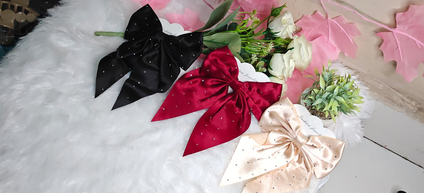 Silky Luxe Bow scrunchies set of 3