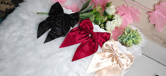 Silky Luxe Bow scrunchies set of 3