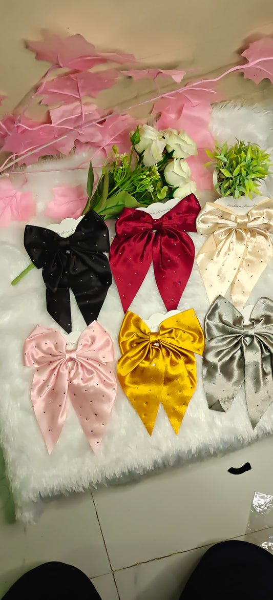 Silky Luxe Bow scrunchies set of 6