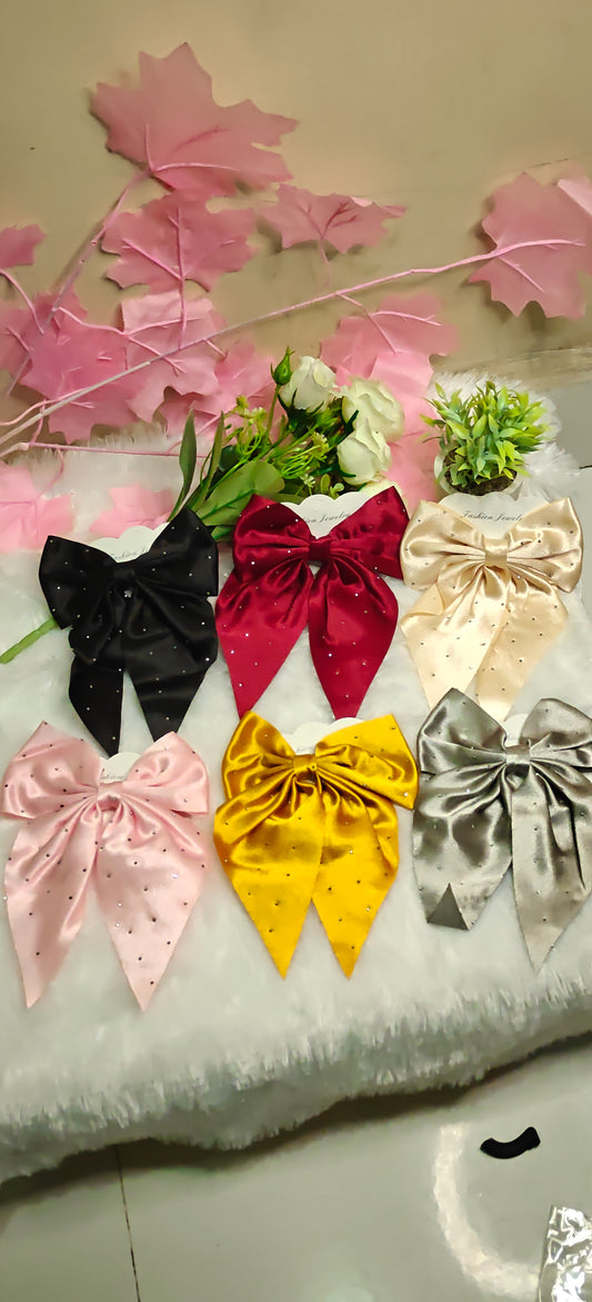 Silky Luxe Bow scrunchies set of 6