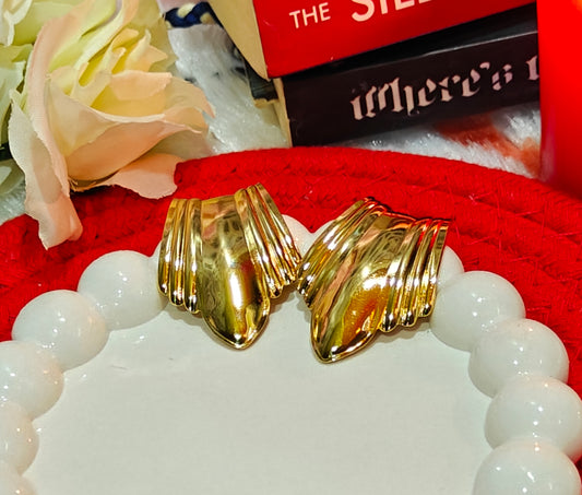 Bold Embrace: Sculpted Gold Hug Earrings"