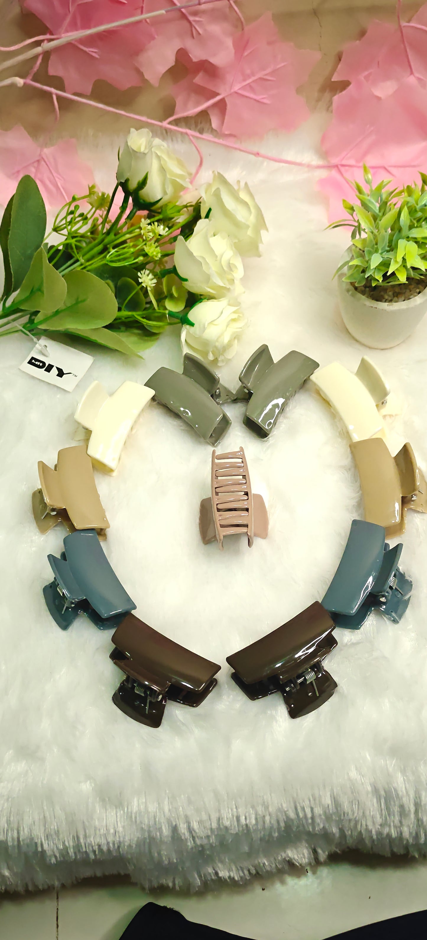 Minimalist Rectangle Hair Claw Clips – Set of 6
