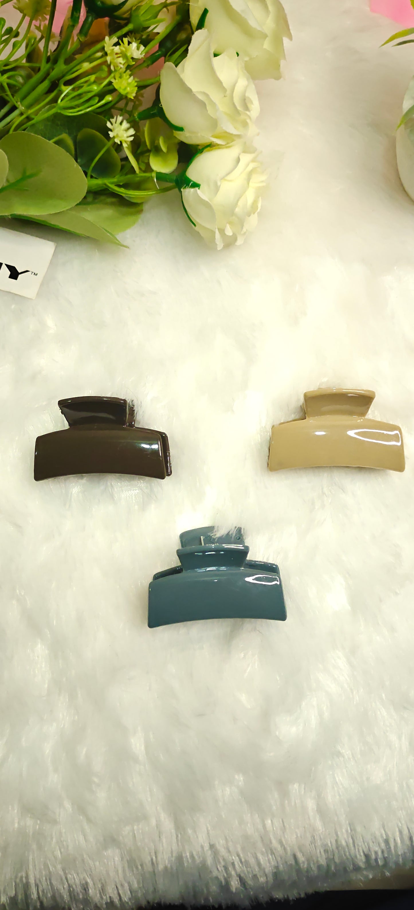 Minimalist Rectangle Hair Claw Clips – Set of 3