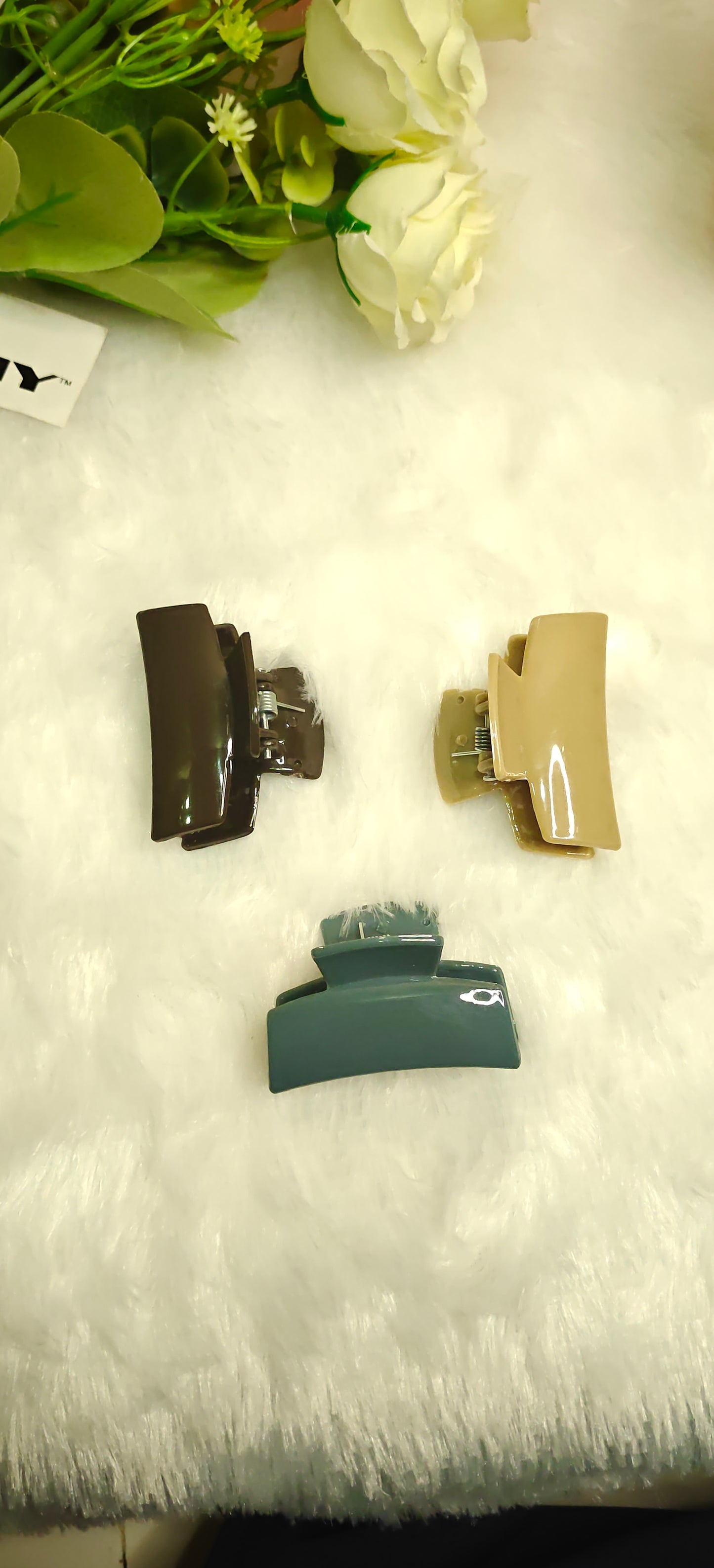 Minimalist Rectangle Hair Claw Clips – Set of 3
