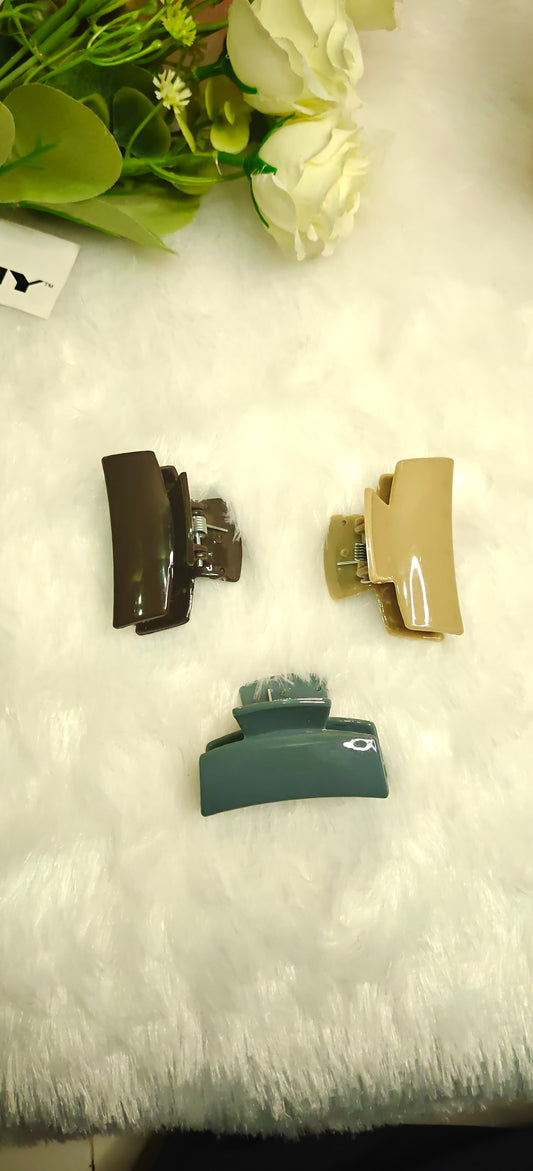 Minimalist Rectangle Hair Claw Clips – Set of 3